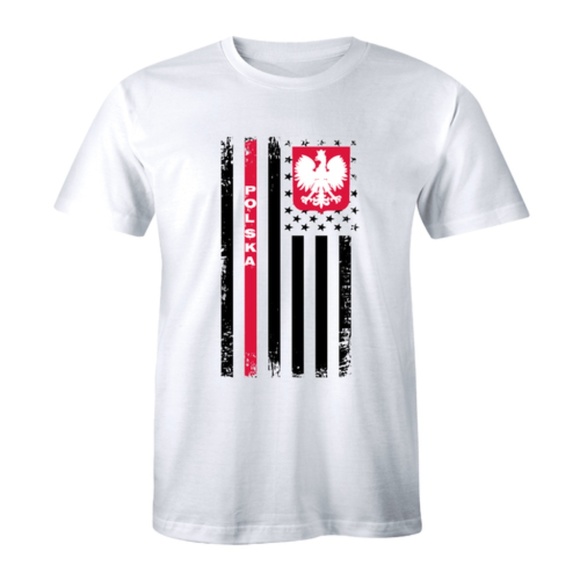 Polska American Flag US Pride Patriotic T-shirt - Picture 1 of 3
